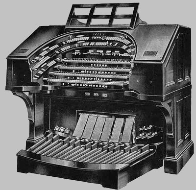 Four manual WurliTzer Empire style console.