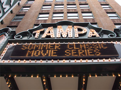 Click here to download a 2592 x 1944 JPG image showing the Tampa Theatre facade and marquee.