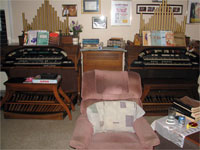 Click here to download a 2592 x 1944 JPG image shoving the two Conn Theatre Organs installed at Tom's house.