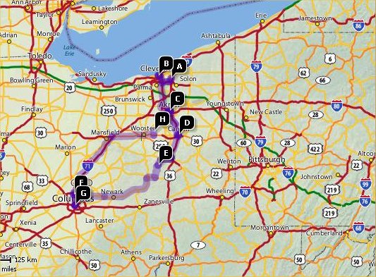 Featured Ohio Organ Crawl instrument locations on Yahoo! Maps.