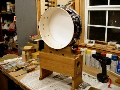 Click here to download a 2560 x 1920 JPG image showing the Snare Drum nearing completion.