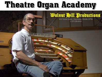 Click here to go to the Theatre Organ Academy on Yahoo! Music. This picture shows the Bone Doctor, Principal of the Theatre Organ Academy, seated at the J. Tyson Forker Memorial 4/32 Mighty WurliTzer Theatre Pipe Organ installed at Grace Baptist Church in Sarasota, Florida.