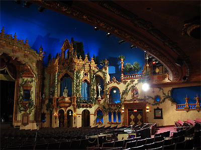 Click here to download a 2592 x 1944 JPG image showing the view from underneath the balcony, looking toward the stage.