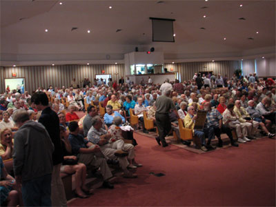 Click here to download a 2592 x 1944 JPG image showing the crowd assembling for the events of the evening at Grace Baptist Church.