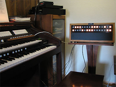 Click here to download a 2592 x 1944 JPG image showing the Artisan stop box attached to the Rodgers organ installed at Cyrus Roton's residence.