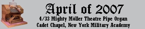 Click here to return to the Featured Organ of the Month page. Scroll down to see the 4/33 Mighty Mller Theatre Pipe Organ installed at the New York Military Academy Cadet Chapel.