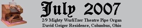 Click here to return to the Featured Organ of the Month page. Scroll down to see the Mighty 2/9 WurliTzer Theatre Pipe Organ installed at Dave Geiger's residence in Columbus, Ohio.