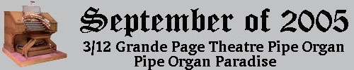 Click here to return to the Featured Organ of the Month page. Scroll down to see Johnnie June Carter's 3/12 Grande Page Theatre Pipe Organ.