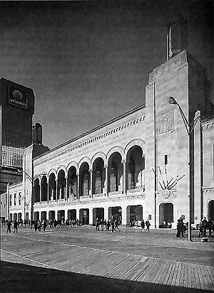 Click here to download a 450 x 618 JPG image showing the entrance to Boardwalk Hall.