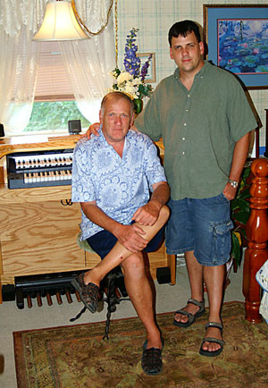 Click here to download a 720 x 498 JPG image of Dan Rowland and his son, David posing next to the Mighty MidiTzer.