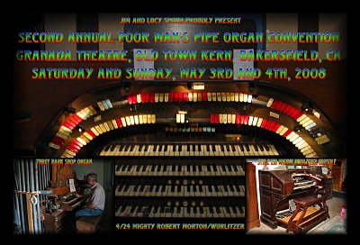 Click here to download a 2790 x 1897 JPG image featuring the console of the Granada Theatre's 4/24 Mighty Robert Morton/WurliTzer Theatre Pipe Organ.