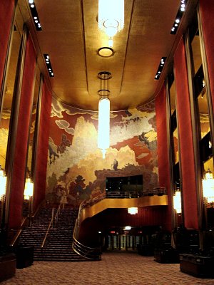 Click here to download a 1200 x 1600 JPG image showing the lobby of the Radio City Music Hall.