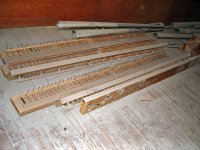 Click here to download a 1024 x 768 JPG image showing some bottom boards and reed pipes waiting to be transported to the work place.