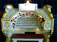 Featured Organ For The Month Of July, 2005 - The 4/20 Mighty WurliTzer installed at the Stockport Town Hall in Cheshire, England.