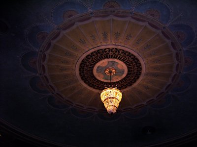 Click here to download a 3648 x 2736 JPG image showing the new chandelier hanging from the ceiling of the Lafayette Theatre.