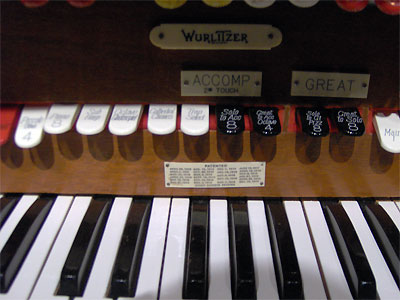 Click here to download a 2048 x 1536 JPG image showing the patent plate on the back rail of the 3/16 Mighty WurliTzer Theatre Pipe Organ installed at Tom Worthington High School, Columbus, Ohio.